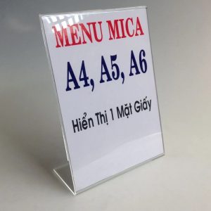 Menu mica chữ L